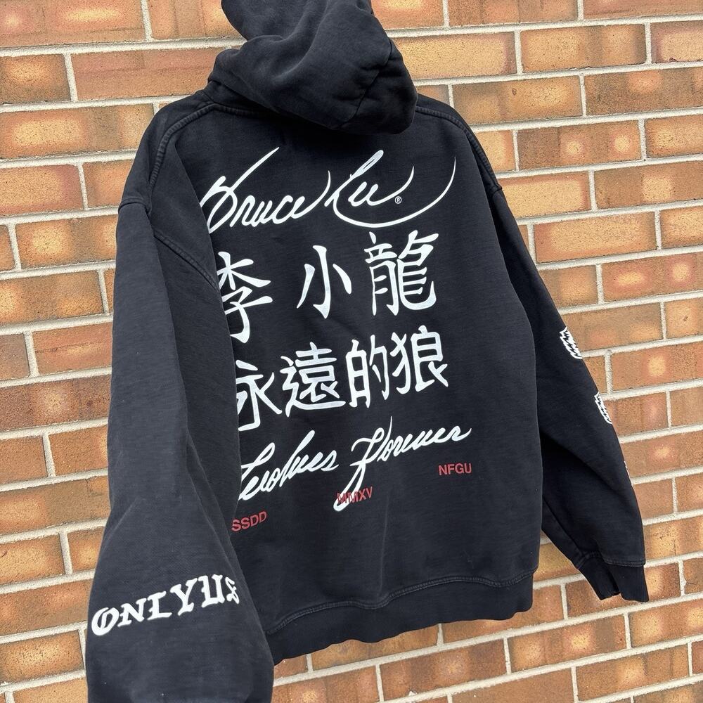 Darc Sport x Bruce Lee Wisdom Grunge Hoodie Black XL Limited Batch 357/1000